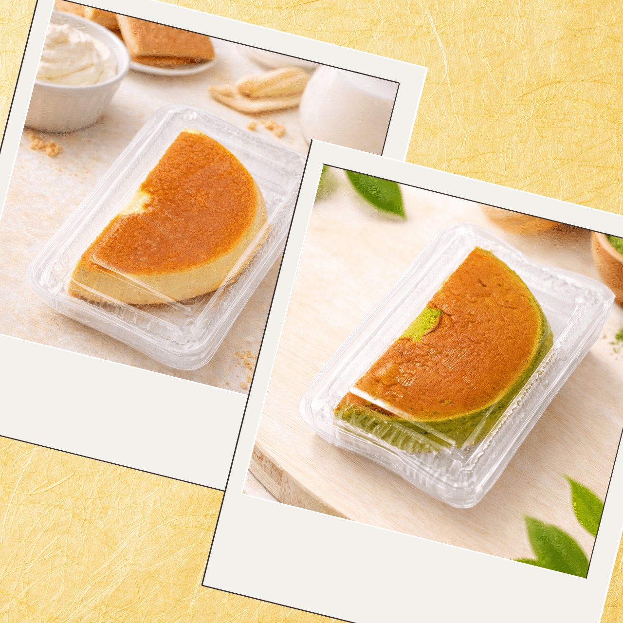 スフレチーズケーキ 食べ比べ6個セット（プレーン・抹茶 各3）【冷凍】 - 清正ストア