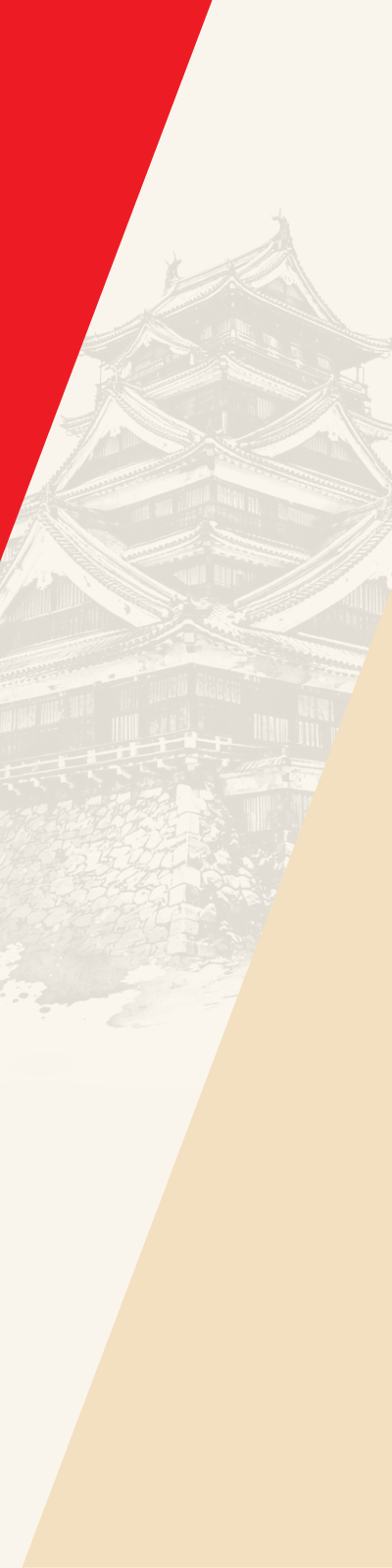 熊本城のイラスト背景デザイン（熊本名物イメージのグラフィック）