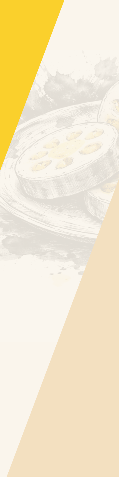 からしれんこんのイラスト背景デザイン（熊本名物モチーフのグラフィック）